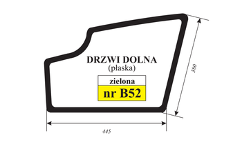 Szyba zielona dolna płaska drzwi minikoparki JCB 8014 827/80293