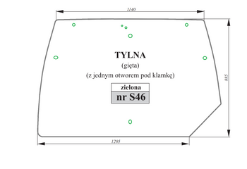 Szyba zielona tylna Deutz-Fahr, Lamborghini, Same 04419379 001083460