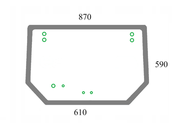 Szyba tylna zielona płaska New Holland TD5 Case Farmall 84396387