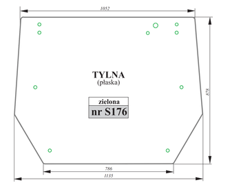 Szyba Tylna płaska zielona Valtra Valmet 33118300