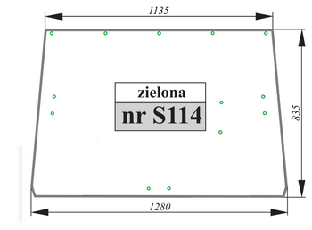 Szyba tylna zielona John Deere kabina SG2 L36606