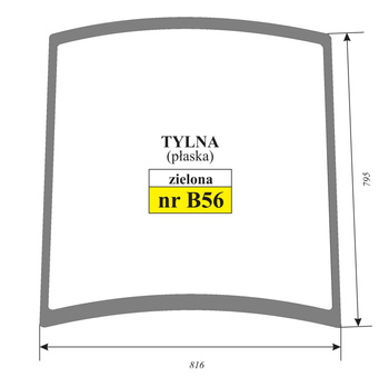 Szyba płaska zielona tylna koparki JCB 827/80290 82780290