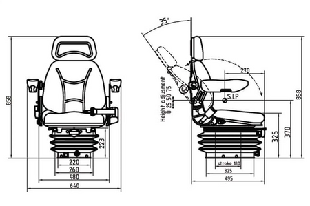 Fotel siedzenie mechaniczne uniwersalne Ursus Zetor 