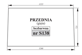 Szyba bezbarwna przednia gięta Fiat 5158493 5152341