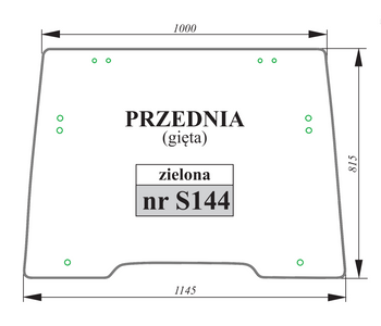 Szyba zielona gięta przednia Case New Holland Fiat Ford 82003391 84283801