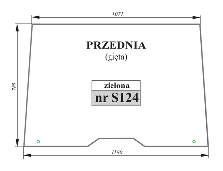 Szyba zielona przednia gięta Claas Renault 6005014309