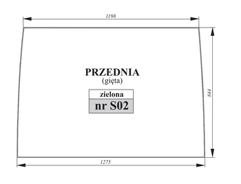 Szyba przednia zielona gięta Zetor Forterra Proxima 53369038