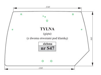 Szyba zielona tylna Deutz-Fahr, Lamborghini, Same 04429137