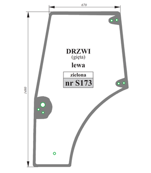 Szyba zielona drzwi lewe New Holland TDD Case JX 87620234