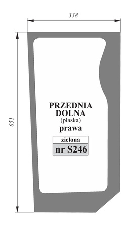 Szyba przednia dolna prawa Case, Fiat, Ford, New Holland 82002184