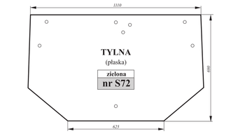 Szyba zielona tylna płaska John Deere ER047360