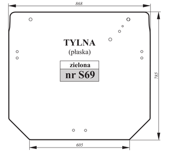 Szyba zielona tylna płaska John Deere R206835