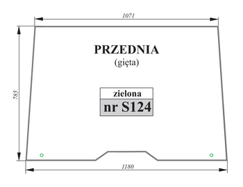 Szyba zielona przednia gięta Claas Renault 6005014309