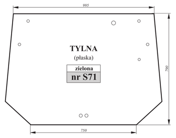 Szyba zielona tylna płaska FENDT 816810050010 72317174