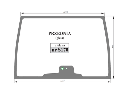 Szyba przednia zielona gięta Fendt G816810040050