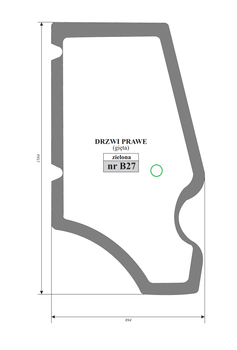Szyba zielona drzwi prawe koparko-ładowarki JCB 3CX/4CX 827/80144