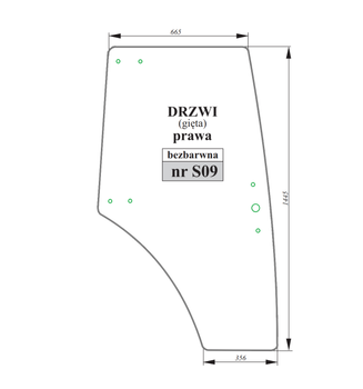 Szyba bezbarwna drzwi prawe Zetor FORTERRA PROXIMA 53369091