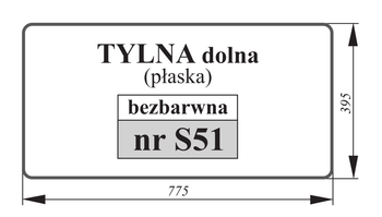 Szyba płaska bezbarwna tylna dolna Renault John Deere 6005002917 RT6005002917