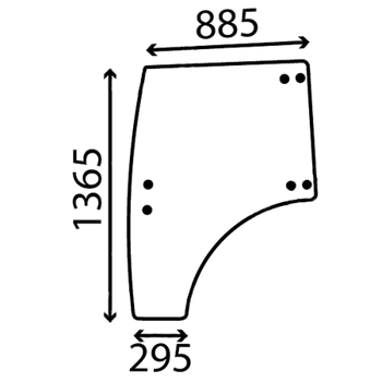 Szyba zielona gięta drzwi lewe John Deere LVU26038 LVU31698