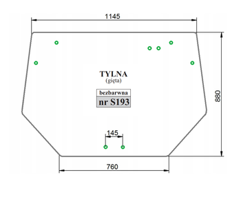 Szyba bezbarwna gięta tylna Deutz-Fahr, Same 0.010.6265.0