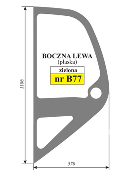 Szyba boczna lewa drzwi ładowarka teleskopowa Manitou 746045, 746750, 225234