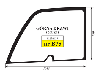 Szyba zielona drzwi górna z paskiem ładowarka teleskopowa Manitou 225232