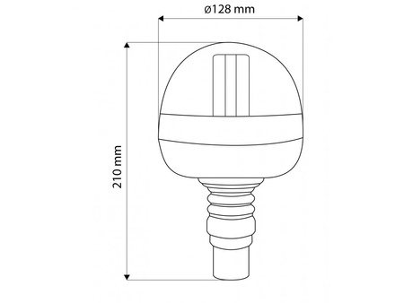 Lampa ostrzegawcza błyskowa kogut na trzpień LED 12W 12/24V 186D