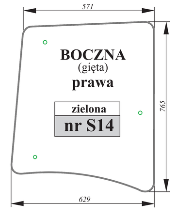 Szyba zielona boczna prawa Zetor Proxima Forterra 53369046