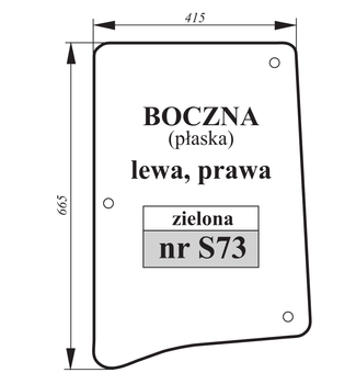 Szyba zielona boczna płaska lewa prawa John Deere ER047311