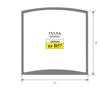 Szyba płaska zielona tylna koparki JCB 333/U4568 333U4568