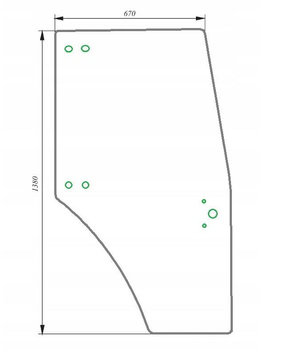 Szyba zielona drzwi prawe Deutz-Fahr 0.009.7701.050