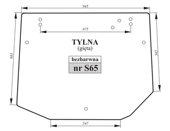 Szyba bezbarwna tylna gięta Landini New Holland 9977606 3667435M1