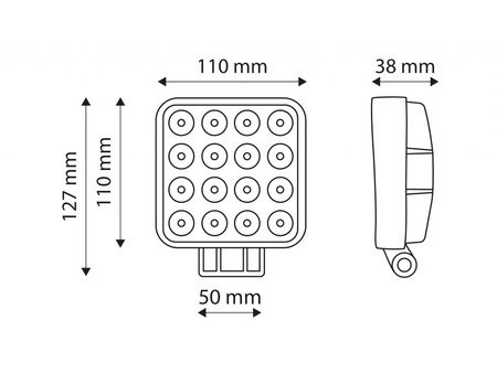 Lampa robocza kwadratowa cofania warsztatowa 16 LED 48W