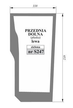 Szyba przednia dolna lewa Case New Holland 47125738