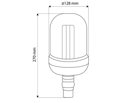Lampa ostrzegawcza błyskowa kogut na trzpień LED 24W 12/24V 140D