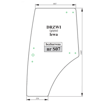 Szyba bezbarwna drzwi lewe Zetor Forterra Proxima Super 53369088