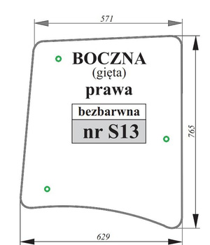 Szyba bezbarwna boczna prawa Zetor Proxima Forterra