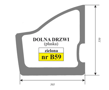 Szyba zielona płaska drzwi dolna minikoparki JCB 827/80396 82780396