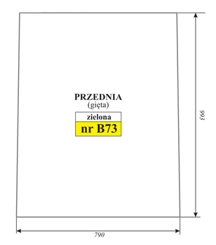 Szyba przednia zielona gięta ładowarki Manitou MHT MT MLT MVT 225228