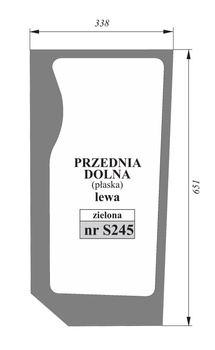 Szyba przednia dolna lewa Case, Fiat, Ford, New Holland 82002185