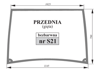 Szyba przednia gięta bezbarwna Zetor FARMTRACK kabina SMOLNIKI