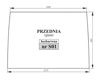 Szyba przednia bezbarwna gięta Zetor Forterra Proxima 53369006