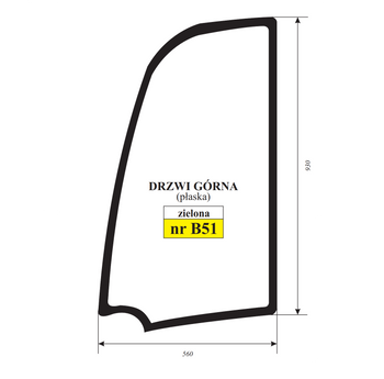 Szyba zielona płaska drzwi górna koparki JCB 827/80292 82780292