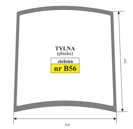 Szyba płaska zielona tylna koparki JCB 827/80290 82780290