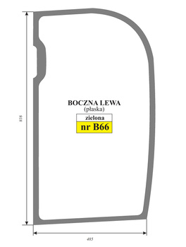 Szyba zielona płaska boczna lewa JCB 827/80410 82780410