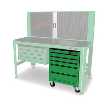 Szafka narzędziowa wózek narzędziowy zielony TOPTUL 5 szuflad