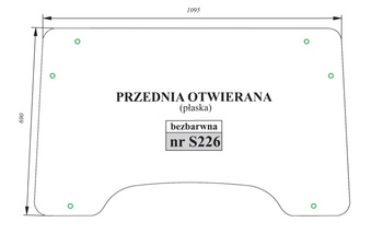 Szyba bezbarwna przednia otwierana płaska Claas/Renault Ceres RT6005023243