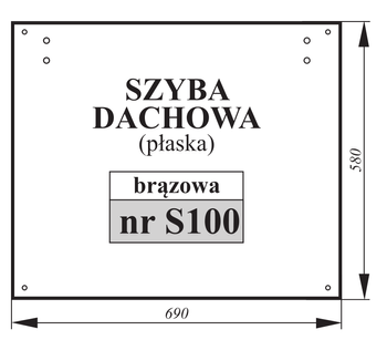 Szyba dachowa płaska brązowa Massey Ferguson, Landini, Valmet 3780538M91