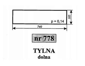 Szyba tylna dolna ciągnika C-330, C-360 kabina Naglak Koźmin poszerzana