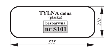 Szyba tylna dolna płaska bezbarwna Massey Ferguson, Landini, Valmet 3714482M1